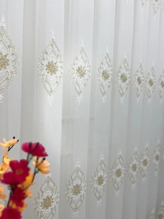 NİVEMESHOME BELİNDA 711 GOLD  1/3 PİLELİ TÜL PERDE APM