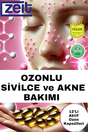 Nemlendirici Yüz Bakımı Sivilce ve Akne Kurutmaya İz gidermeye yardımcı Doğal Bakım Zeitozon 6’lı Aktif Ozon Kapsülleri 