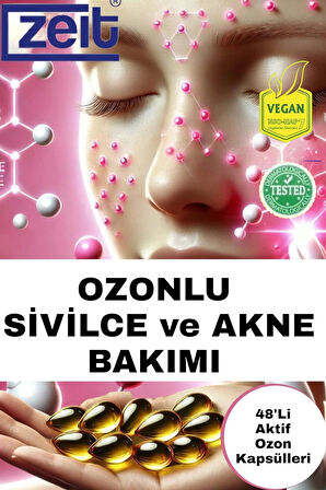 Nemlendirici Yüz Bakımı Sivilce ve Akne Kurutmaya İz gidermeye yardımcı Doğal Bakım Zeitozon 6’lı Aktif Ozon Kapsülleri 