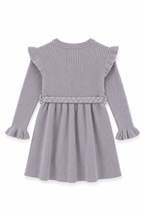 %100 Organik Triko Kız Bebek Çocuk Kemerli Elbise 32125