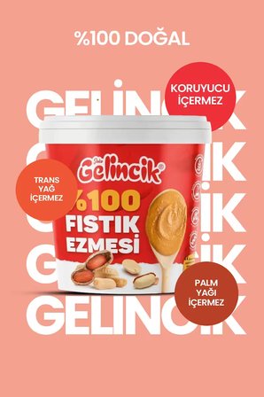 Fıstık Ezmesi Şekersiz   Doğal Katkısız Taze Çekim Glutensiz Doğal Fıstık Ezmesi 1 Kg