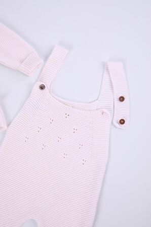 Babyhola %100 Triko Kız Erkek Bebek Çocuk Salopet Hırka 2'li Takım 5803