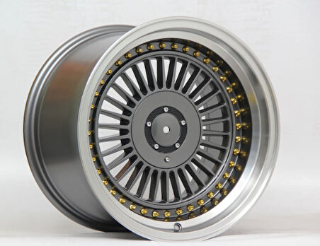 4*100*16 4*108*16*10.0 CH73.1 GUNMETAL LIP POLISH GOLD RIVES