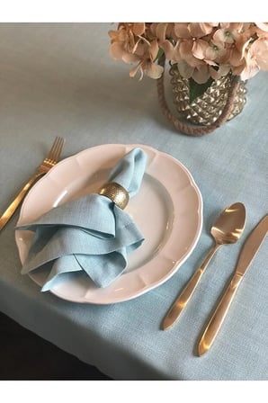 Valerium Simli Nil Yeşili Masa Örtüsü 150 x 260