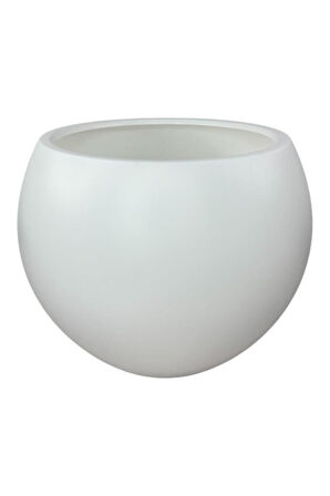 Küre Yuvarlak Top Vazo Dekoratif Saksı BEYAZ 38*30cm