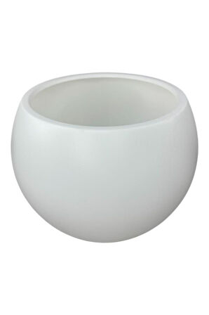 Küre Yuvarlak Top Vazo Dekoratif Saksı BEYAZ 38*30cm