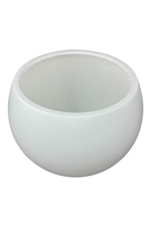 Küre Yuvarlak Top Vazo Dekoratif Saksı BEYAZ 38*30cm