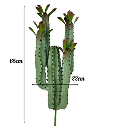 Yapay Çiçek Kaktüs Ağacı 4kollu Kızıl Yapraklı 70*22cm 4027