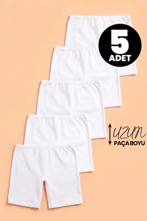 Öts Kız Çocuk 5’li Pamuklu Boxer Pembe Uzun Premium Günlük Kullanım (8254-5)