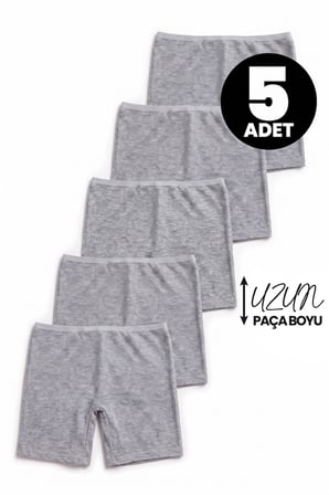 öts kız çocuk 5’li pamuklu boxer pembe uzun premium günlük kullanım (8254-5)