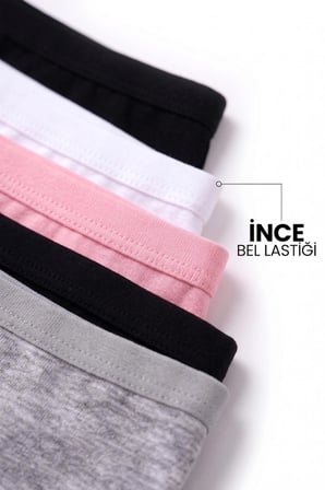 Öts Kız Çocuk 5’li Pamuklu Boxer Pembe Uzun Premium Günlük Kullanım (8254-5)
