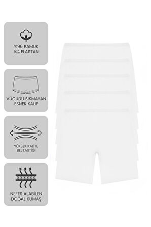 Öts Premium 5’li Kız Çocuk Boxer - Hediye Kutulu, Pamuklu Kumaş, Ultra Yumuşak, Esnek Kalıp, Etikets