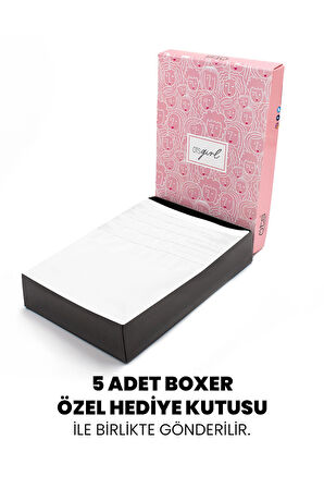 Öts Premium 5’li Kız Çocuk Boxer - Hediye Kutulu, Pamuklu Kumaş, Ultra Yumuşak, Esnek Kalıp, Etikets