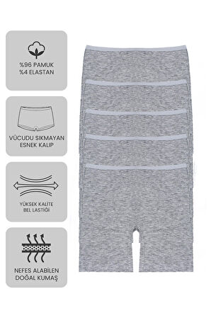 Öts Premium 5’li Kız Çocuk Boxer - Hediye Kutulu, Pamuklu Kumaş, Ultra Yumuşak, Esnek Kalıp, Etikets