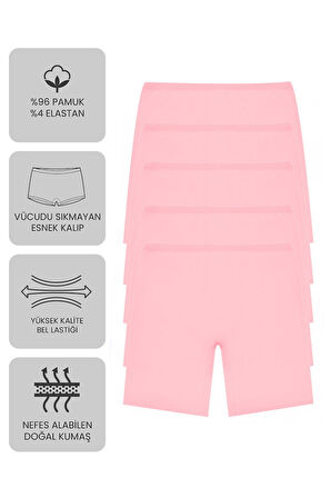 Öts Premium 5’li Kız Çocuk Boxer - Hediye Kutulu, Pamuklu Kumaş, Ultra Yumuşak, Esnek Kalıp, Etikets