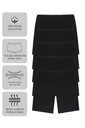 Öts Premium 5’li Kız Çocuk Boxer - Hediye Kutulu, Pamuklu Kumaş, Ultra Yumuşak, Esnek Kalıp, Etikets