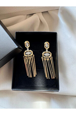 Özel Seri Çubuk Detaylı Sallantılı Küpe