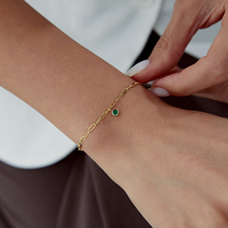 Boğa Burcu Tsavorite Ataç Bileklik