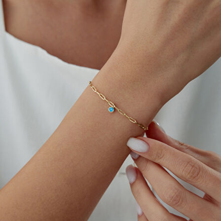 Balık Burcu Aquamarine Ataç Bileklik