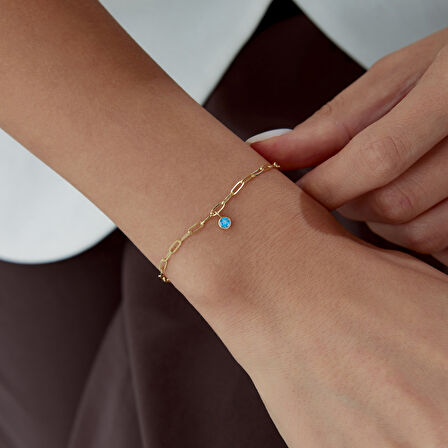 Balık Burcu Aquamarine Ataç Bileklik