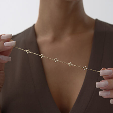 Line Taşlı Kare Bileklik