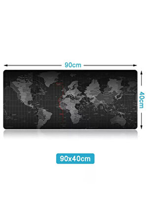 Büyük Boy Xxl Mousepad Dünya Desenli 90x40cm Oyuncu Gamer Gaming Mouse Pad Yüksek Kalite