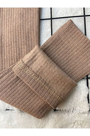 Fitilli Şardonlu Likralı Çocuk Tayt