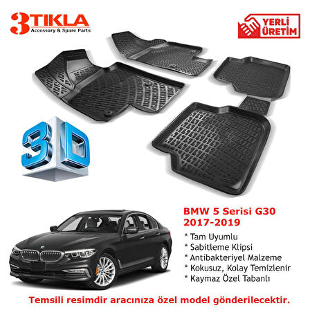 BMW 5 Serisi G30 2017-2019 Premium 3D Havuzlu Paspas Seti
