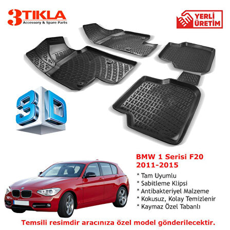 BMW 1 Serisi F20 2011-2015 Premium 3D Havuzlu Paspas Seti