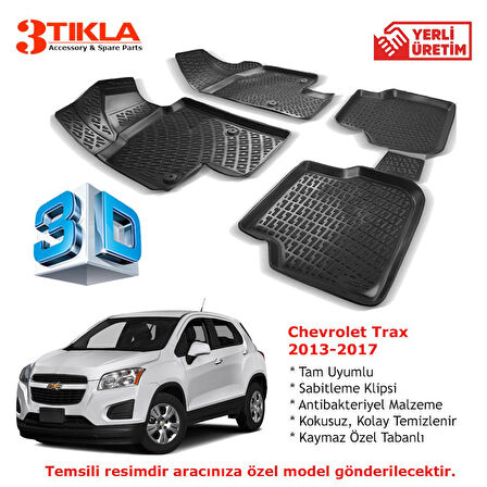 Chevrolet Trax 2013-2017 Premium 3D Havuzlu Paspas Seti