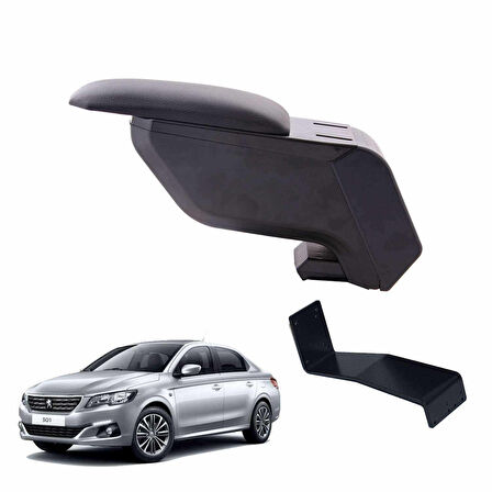 Peugeot 301 2014 Delmesiz Çelik Ayaklı Siyah Kolçak Kol Dayama