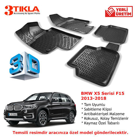 BMW X5 Serisi F15 2013-2018 Premium 3D Havuzlu Paspas Seti