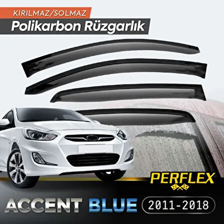 Perflex Polikarbon Kırılmaz Rüzgarlık V2 Mugen Hyundai Accent Blue 2011-2018