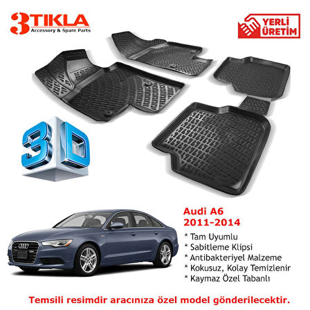 Audi A6 2011-2018 Premium 3D Havuzlu Paspas Seti