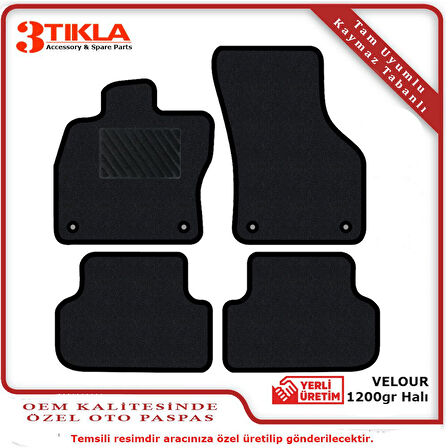 Volkswagen Polo 6N2 1995-2001 Lüks Halı Paspas Seti Siyah
