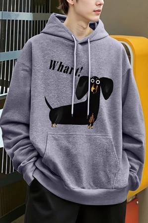 Ne kadar sevimli Dachshund desenli erkek modası kapüşonlu sweatshirtler hip hop büyük beden s