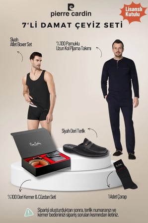 Erkek Lisanslı Kutulu Lacivert 7'li Damat Çeyiz Seti QÇS.6EY.TK.Z5K65.7L.