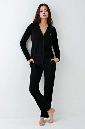 Kadın Modal Pamuklu Pijama Takımı Çorap Hediyeli QP9K1R1K5R