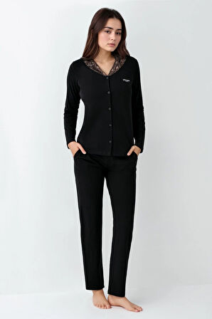 Kadın Modal Pamuklu Pijama Takımı Çorap Hediyeli QP9K1R1K6R