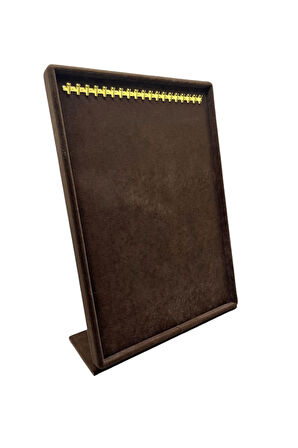 Yerli Üretim Süet Kumaş Tırnaklı Kahve Renk 34/24 Cm Ayaklı Tesbih-kolye Takı Standi