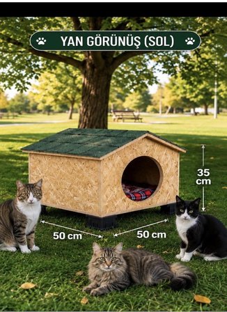 Kedi evi kedi yuvası kedi Barınağı üç yetişkin kedilik ısı ve su yalıtımlı