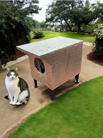 Kedi evi kedi yuvası kedi Barınağı ısı ve su yalıtımı %100 korunaklı 1 kedilik