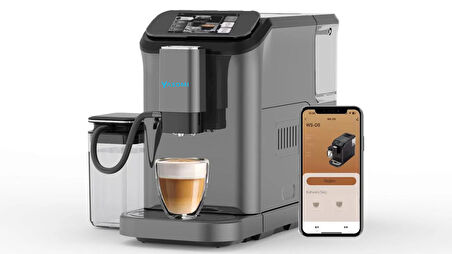 Yasomi Brewsta WS-D5 Çelik Kahve Öğütücülü, Süt Köpürtücülü, Dokunmatik Ekranlı Full Otomatik Espresso Makinesi