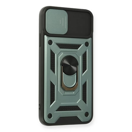 Apple iPhone 11 Pro Kılıf Pars Lens Yüzüklü Silikon - Yeşil