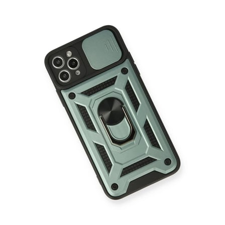 Apple iPhone 11 Pro Kılıf Pars Lens Yüzüklü Silikon - Yeşil