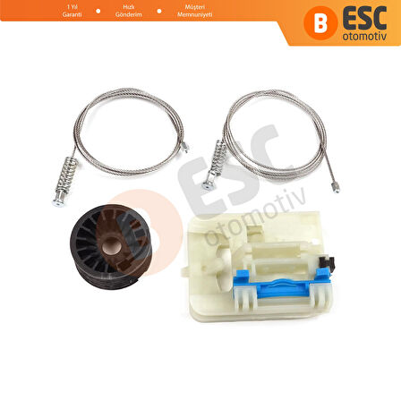 Fiat Egea Tipo MK2 356 357 2015-On 4/5 Kapı İçin Elektrikli Sol Arka Kapı Cam Kriko Tamir Seti