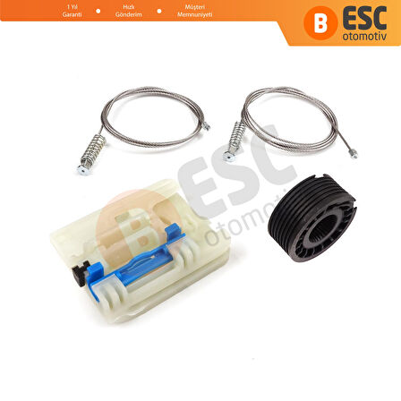 Fiat Egea Tipo MK2 356 357 2015-On 4/5 Kapı İçin Elektrikli Sağ Arka Kapı Cam Kriko Tamir Seti