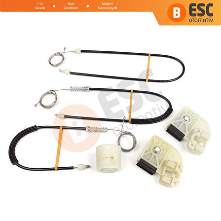 VW Transporter T5 T6 Caravelle Multivan 2003-2024 7H0837753 İçin Ön Sol Kapı Cam Kriko Tamir Seti