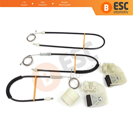 VW Transporter T5 T6 Caravelle Multivan 2003-2024 7H0837754 İçin Ön Sağ Kapı Cam Kriko Tamir Seti