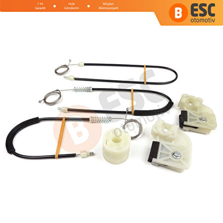 VW Transporter T5 T6 Caravelle Multivan 2003-2024 7H0837754 İçin Ön Sağ Kapı Cam Kriko Tamir Seti